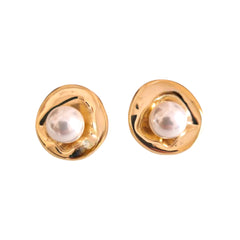 Zoya Stud Earrings Pearls Gold