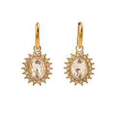 Eleanor Earrings stainless steel, crystals-gold