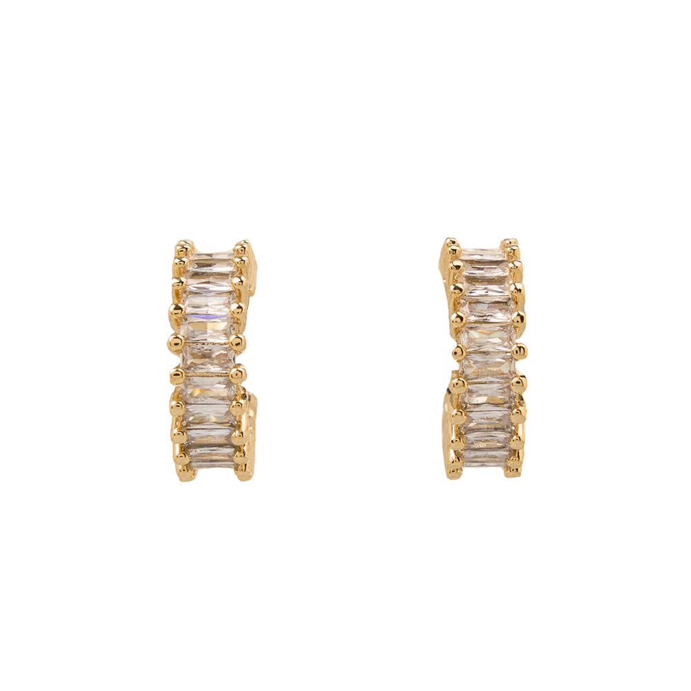 Isabella Earrings clear zirconia crystals - gold