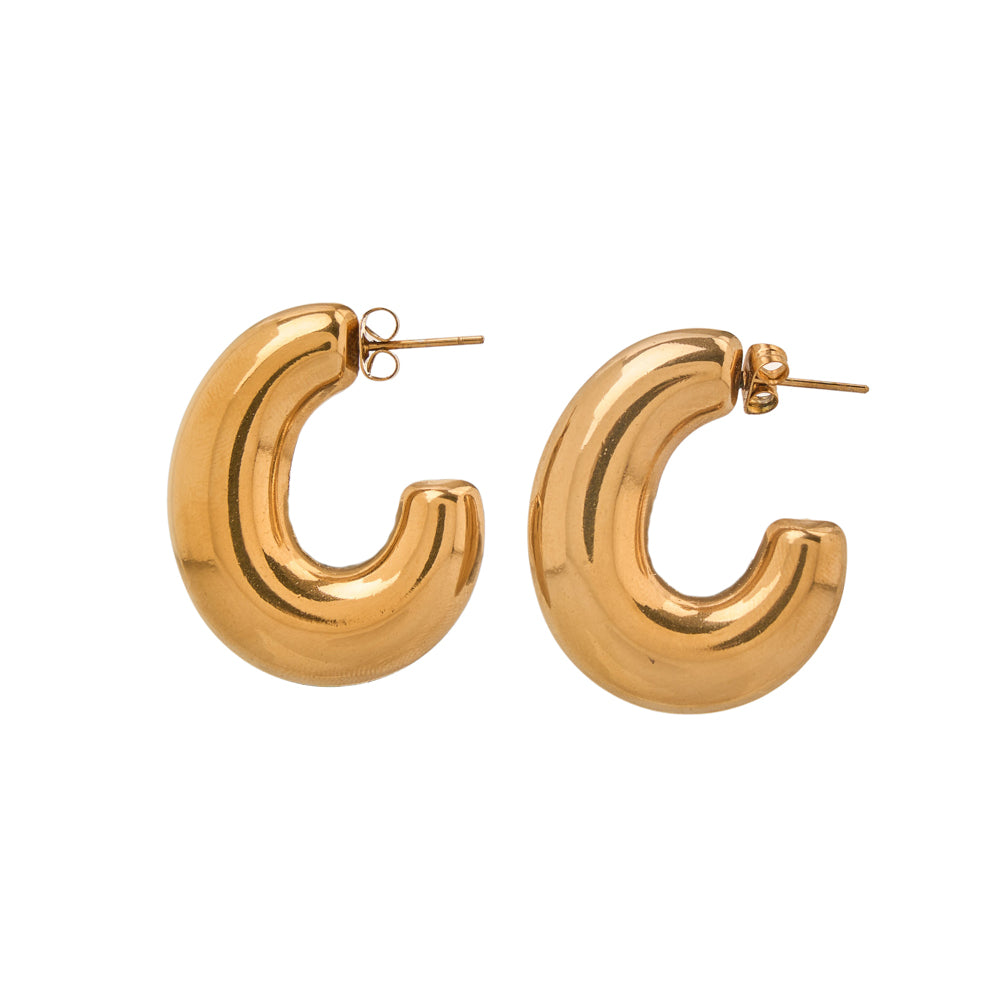 Bold Hoops Earrings stainless steel-gold