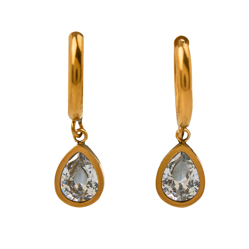 Millie Earrings stainless steel clear zirconia crystals