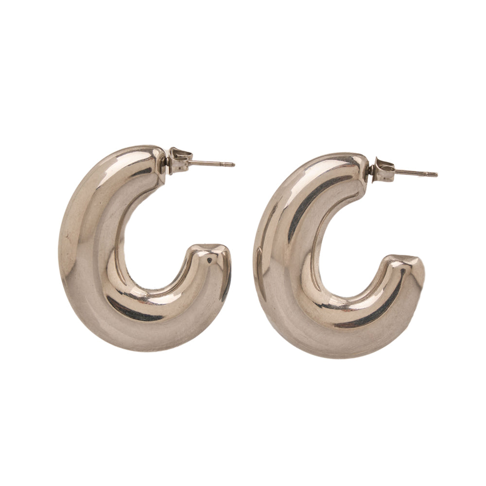 Bold Hoops Earrings stainless steel-silver