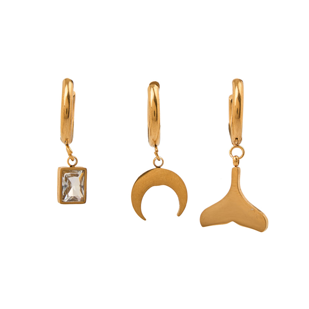 Ariel Earrings Set stainless steel - gold