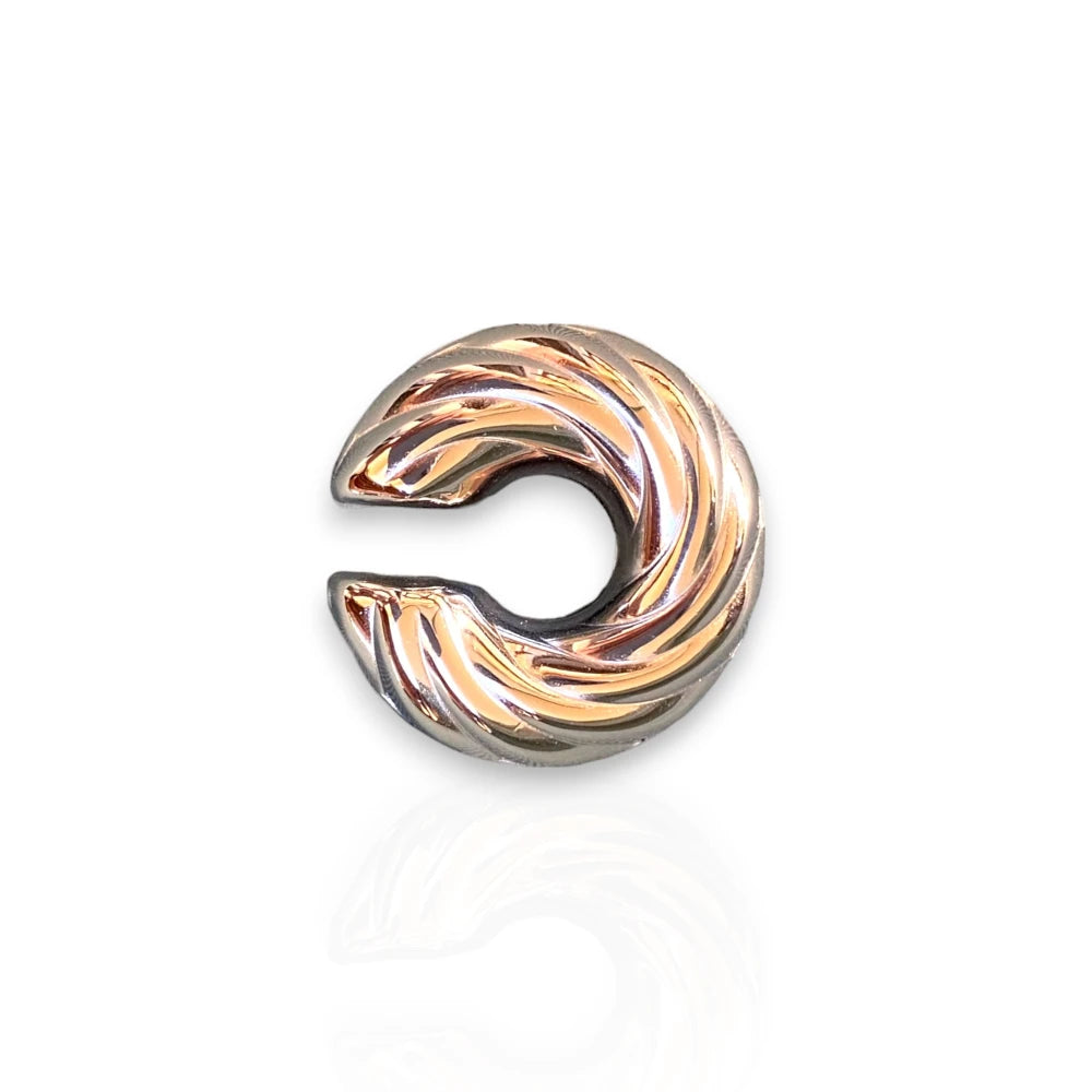 Glazed Donut Ear Cuff Stainless Steel 