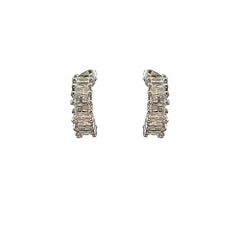 Isabella Earrings clear zirconia crystals - silver