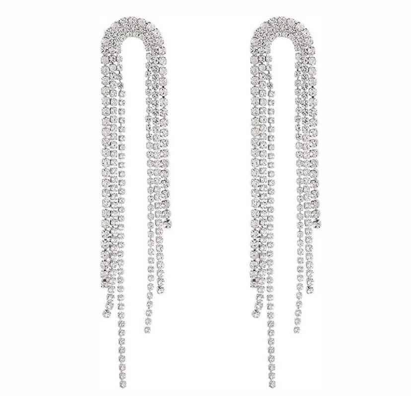 Mariah Hanging Crystals Earrings