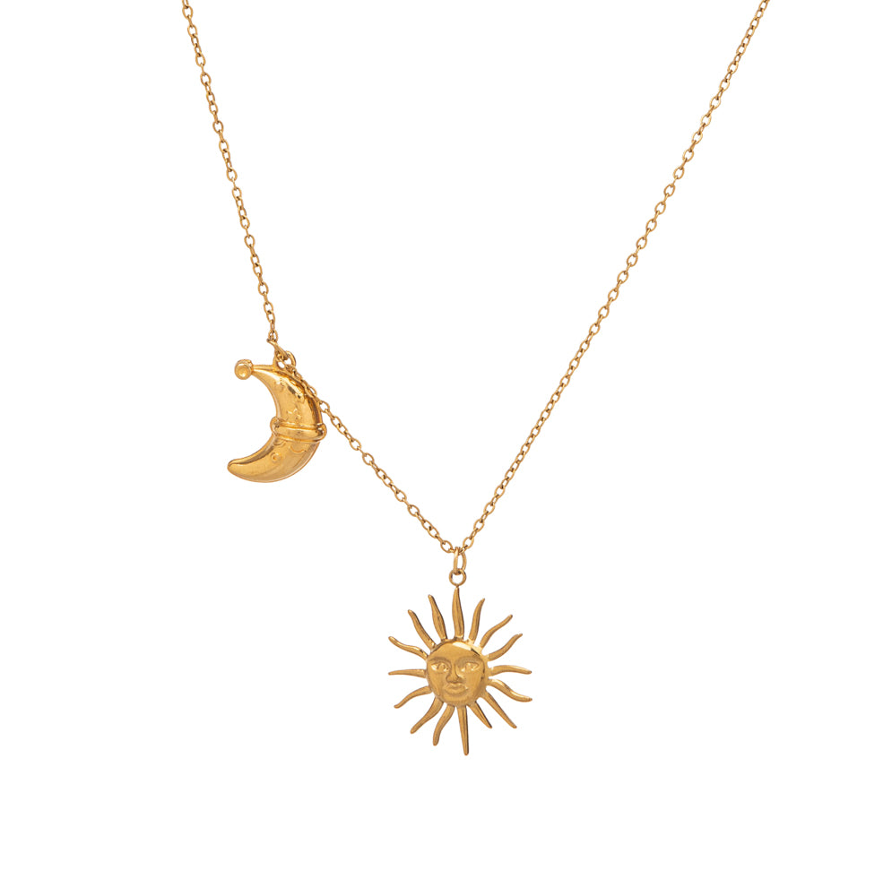 Helius Necklace stainless steel - gold