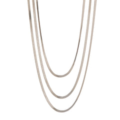Triple Snake Chain Necklace stainless steel - silver