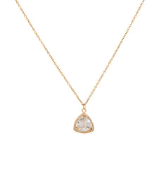 Lydia Necklace stainless steel clear zirconia crystals - gold