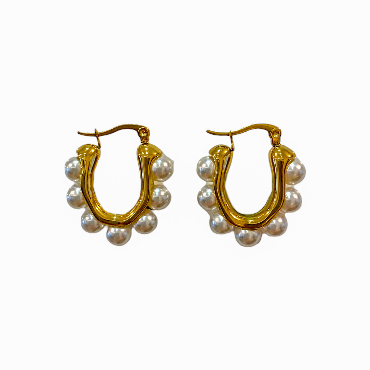 Perla Earrings Hoops stainless steel - Gold