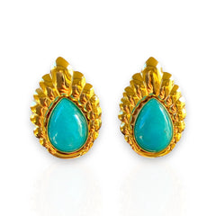 Anafi Turquoise Stud Earrings Stainless Steel