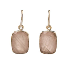 Rose Quartz Hoops Sterling Silver 925