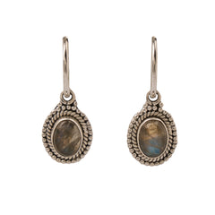 Labradorite Hoops Sterling Silver 925