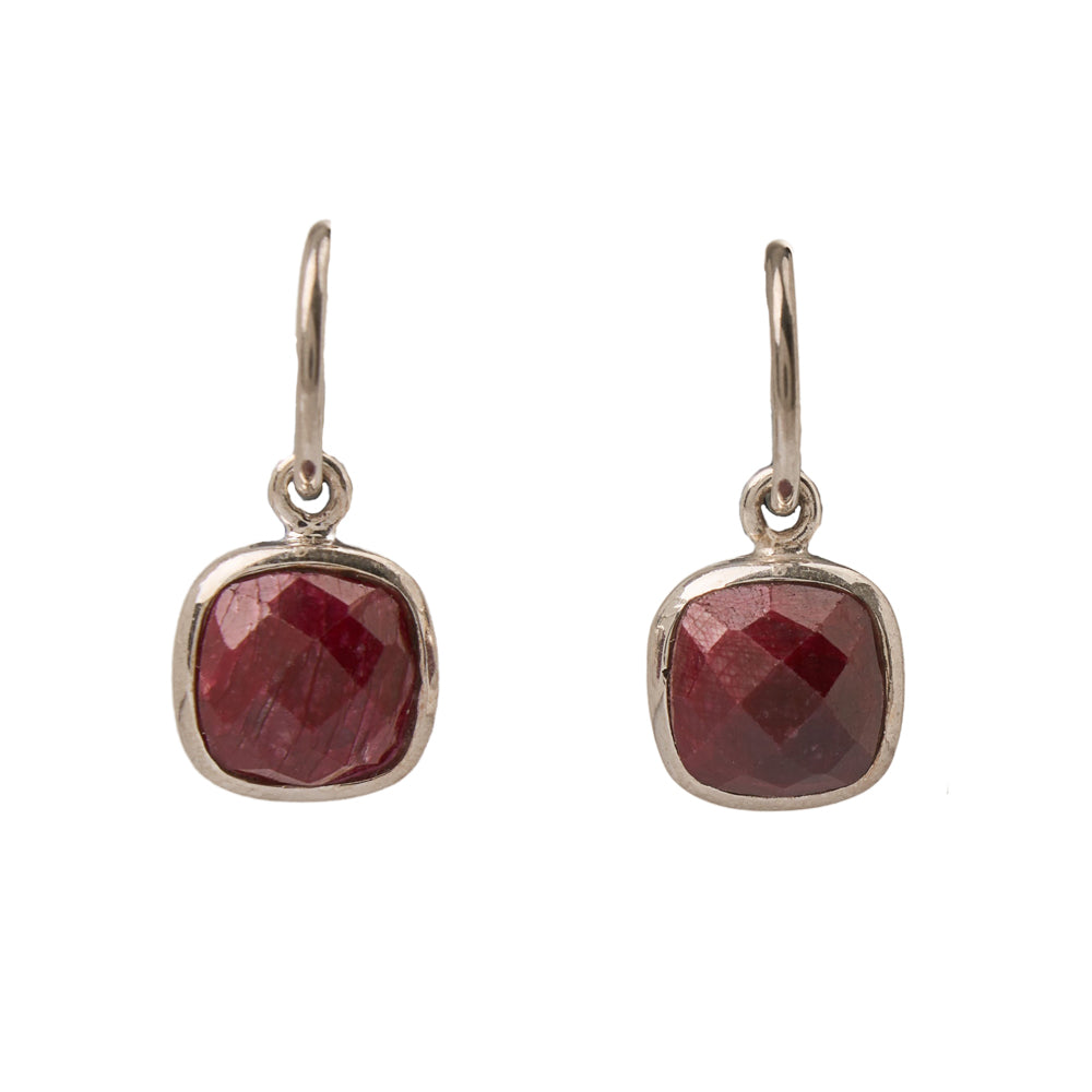 Ruby Small Hoops Sterling Silver 925