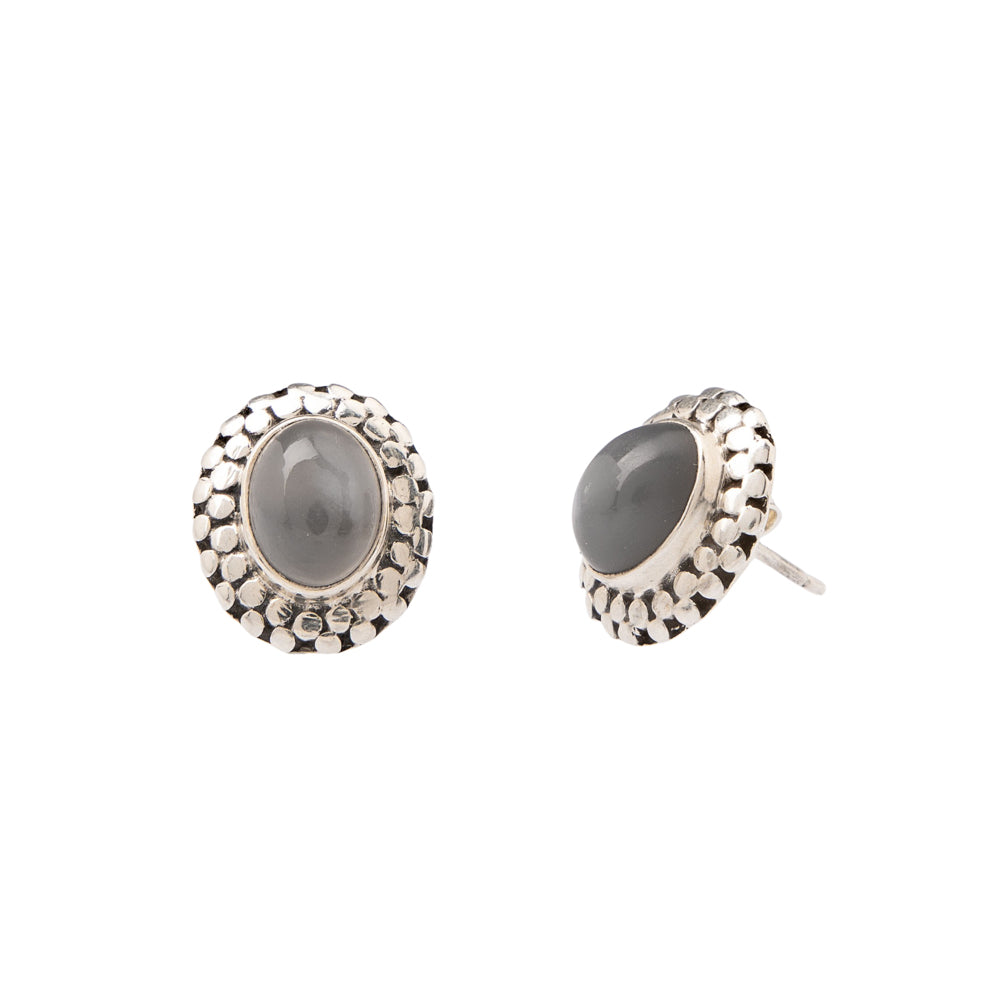Labradorite Stud Earrings Silver 925