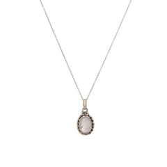 Rose Quartz Gemstone Necklace Sterling Silver 925